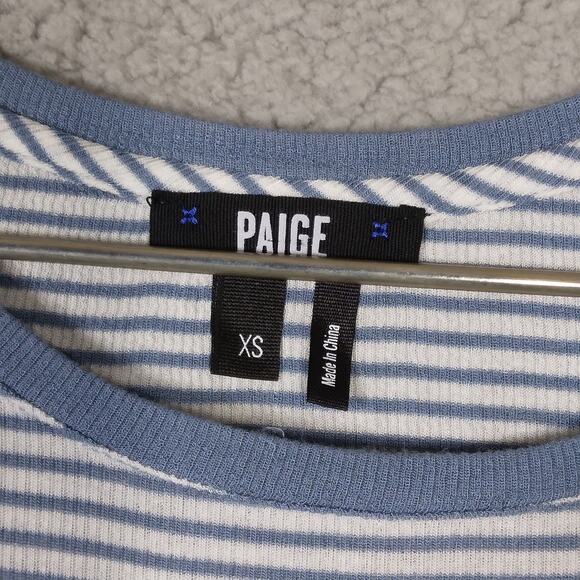 Paige Light Blue Striped Ribbed Tank Top Size XS - Picture 5 of 7